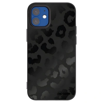 Picasee silikonowe czarne etui na Apple iPhone 12 mini - Midnight Leopard