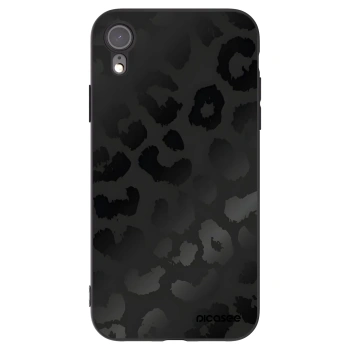 Picasee silikonowe czarne etui na Apple iPhone XR - Midnight Leopard