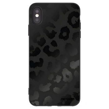 Picasee silikonowe czarne etui na Apple iPhone XS Max - Midnight Leopard