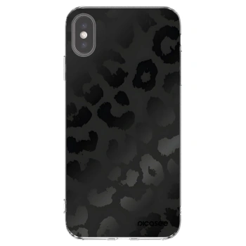 Picasee silikonowe przeźroczyste etui na Apple iPhone XS Max - Midnight Leopard