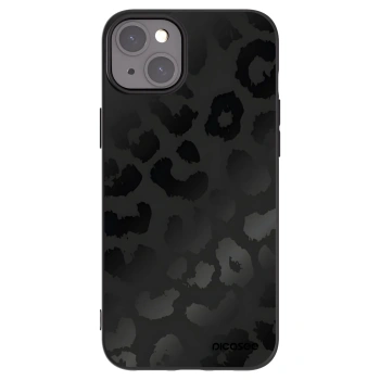 Picasee silikonowe czarne etui na Apple iPhone 15 Plus - Midnight Leopard