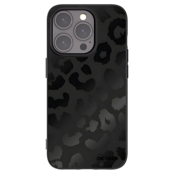 Picasee silikonowe czarne etui na Apple iPhone 15 Pro - Midnight Leopard