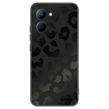 Picasee silikonowe czarne etui na Realme C33 (2023) - Midnight Leopard