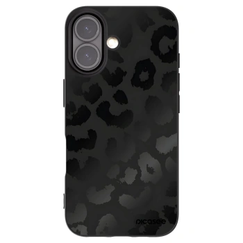 Picasee silikonowe czarne etui na Apple iPhone 16 - Midnight Leopard