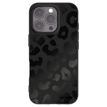 Picasee silikonowe czarne etui na Apple iPhone 16 Pro - Midnight Leopard