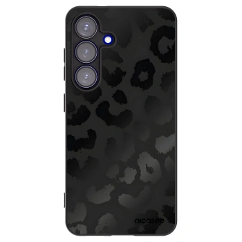 Picasee silikonowe czarne etui na Samsung Galaxy S25 5G - Midnight Leopard