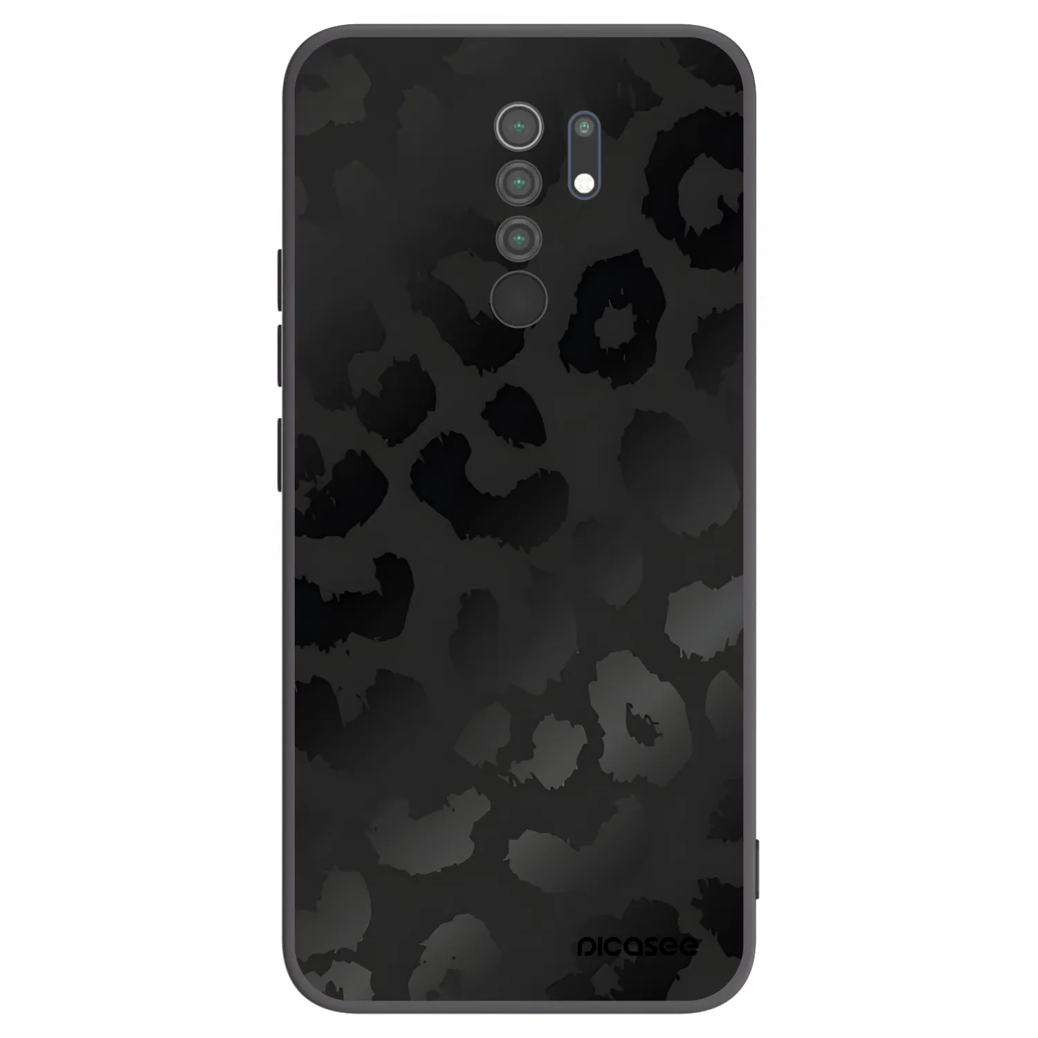 Picasee silikonowe czarne etui na Xiaomi Redmi 9 - Midnight Leopard