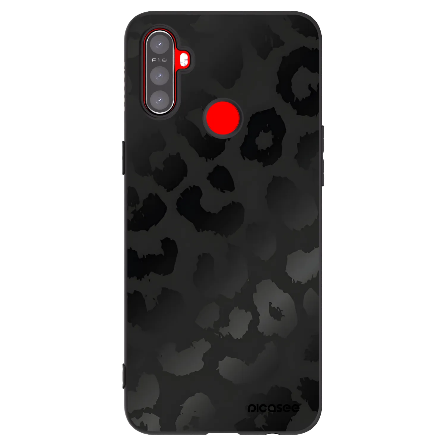Picasee silikonowe czarne etui na Realme C3 - Midnight Leopard
