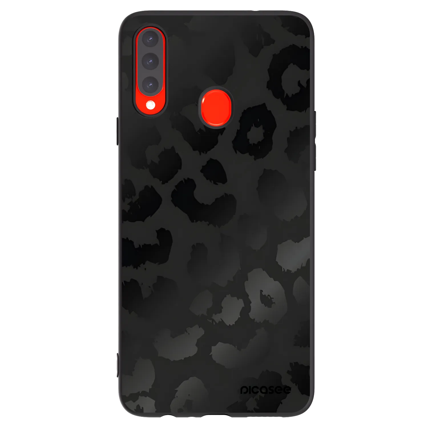 Picasee silikonowe czarne etui na Samsung Galaxy A20s - Midnight Leopard