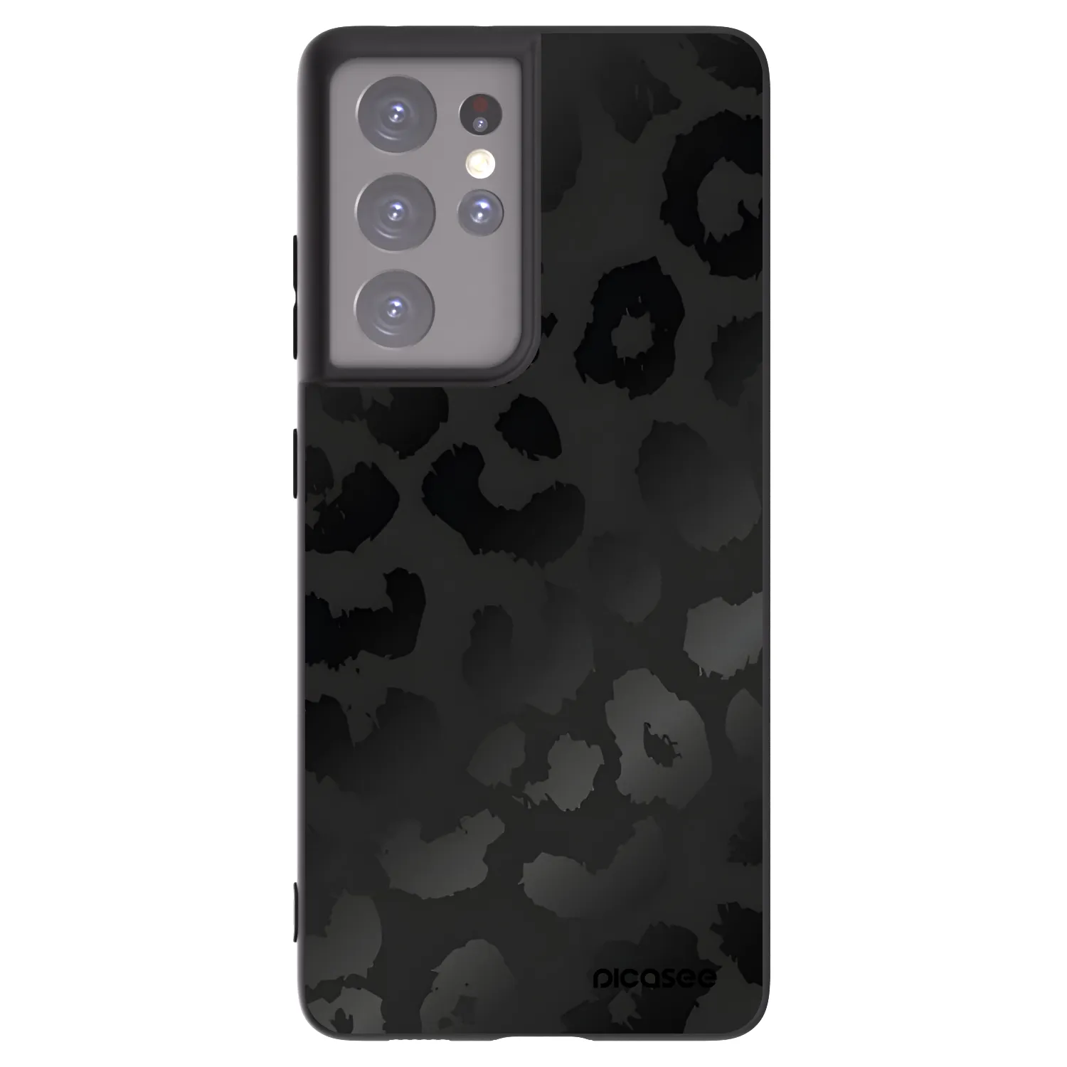 Picasee silikonowe czarne etui na Samsung Galaxy S21 Ultra 5G G998B - Midnight Leopard