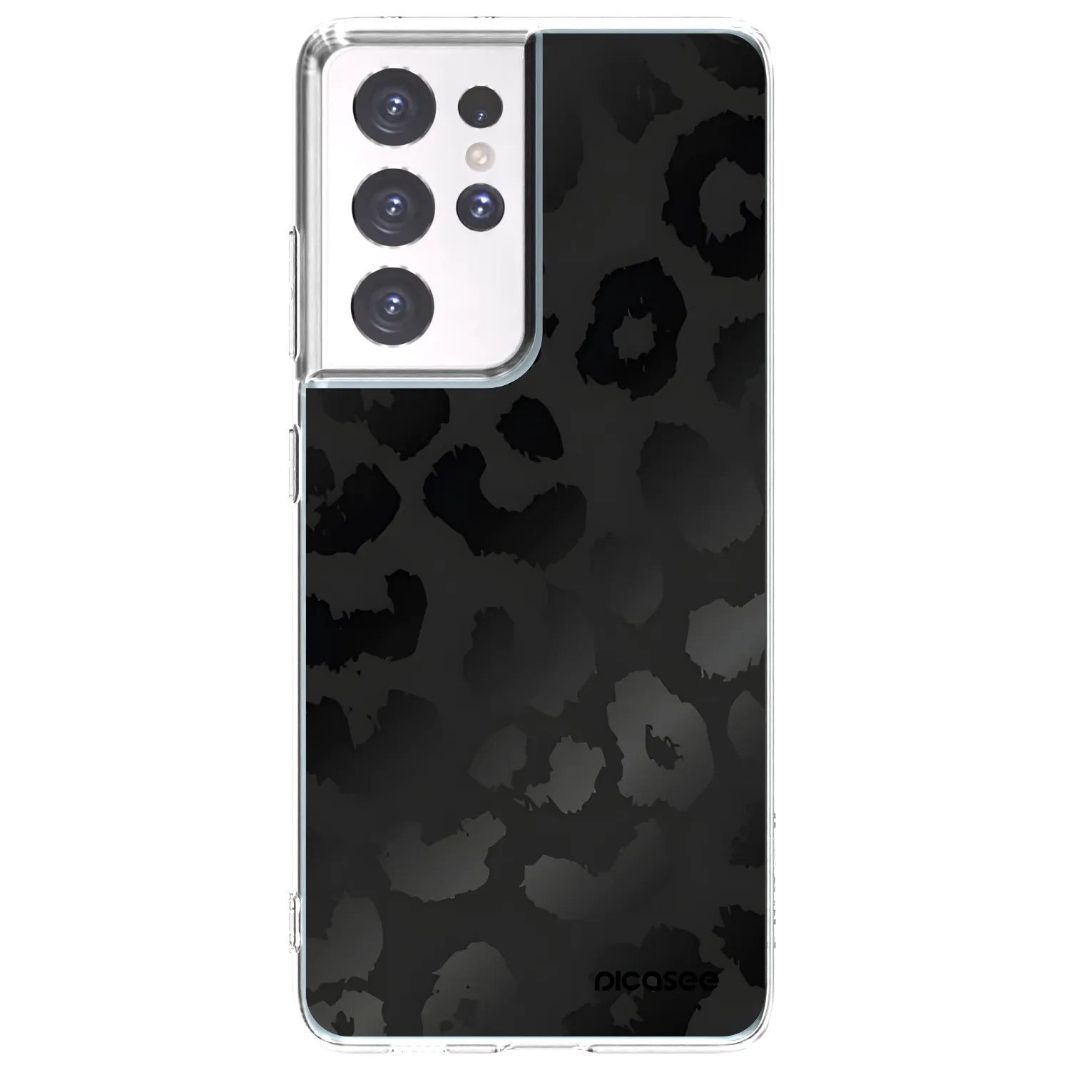 Picasee silikonowe przeźroczyste etui na Samsung Galaxy S21 Ultra 5G G998B - Midnight Leopard