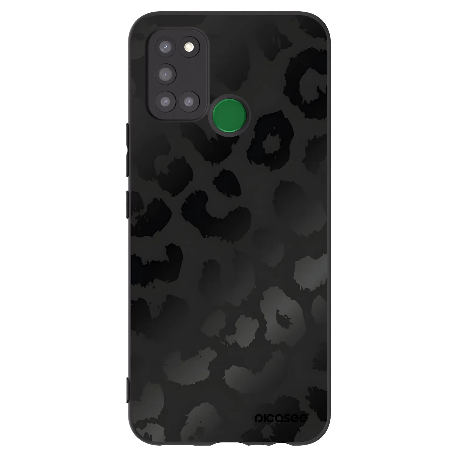 Picasee silikonowe czarne etui na Realme 7i - Midnight Leopard