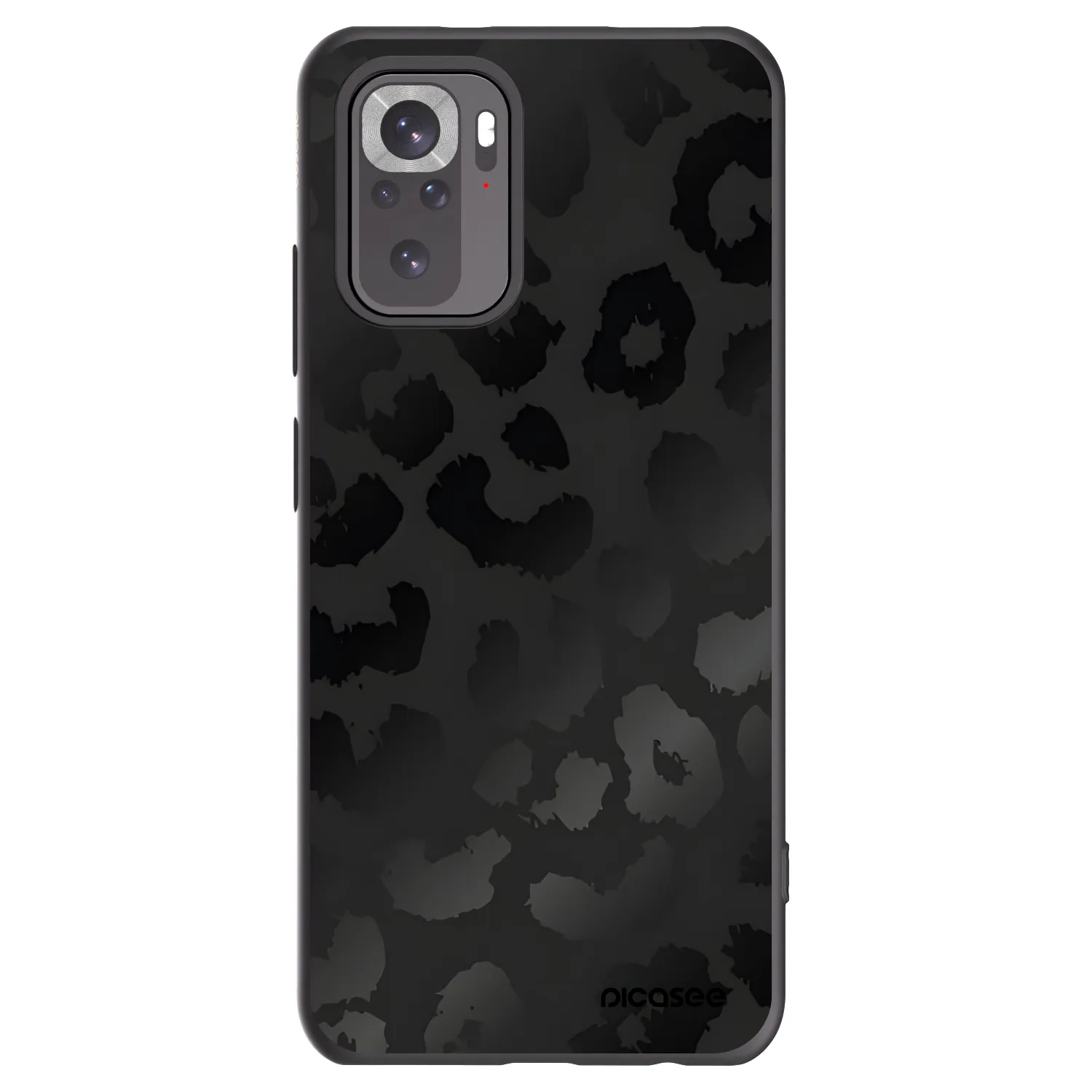 Picasee silikonowe czarne etui na Xiaomi Redmi Note 10S - Midnight Leopard