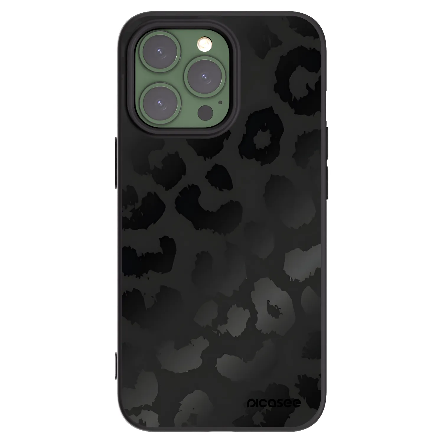 Picasee silikonowe czarne etui na Apple iPhone 13 Pro - Midnight Leopard