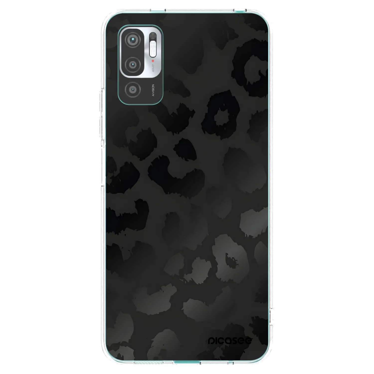 Picasee silikonowe przeźroczyste etui na Xiaomi Redmi Note 10 5G - Midnight Leopard