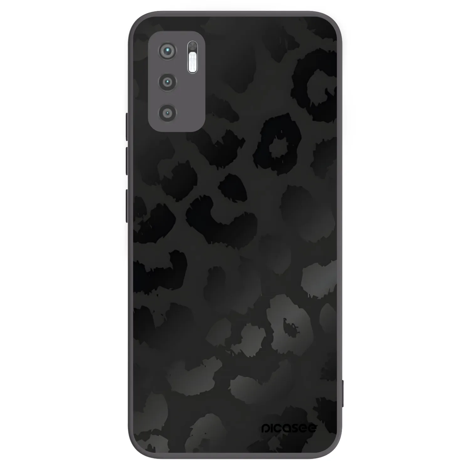 Picasee silikonowe czarne etui na Xiaomi Redmi Note 10 5G - Midnight Leopard