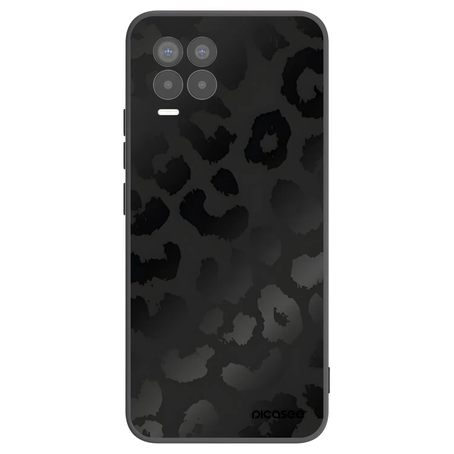 Picasee silikonowe czarne etui na Realme 8 4G - Midnight Leopard
