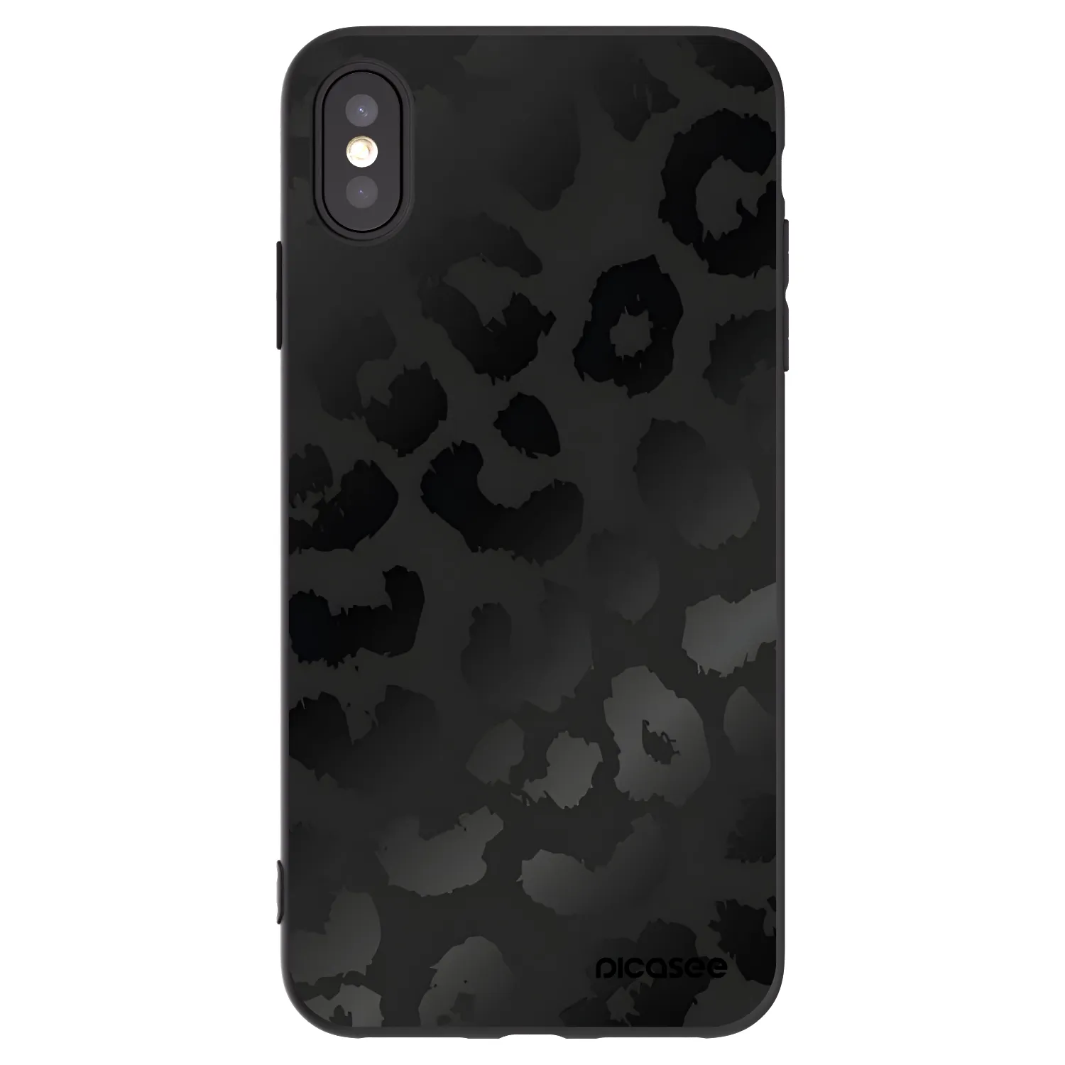 Picasee silikonowe czarne etui na Apple iPhone XS Max - Midnight Leopard