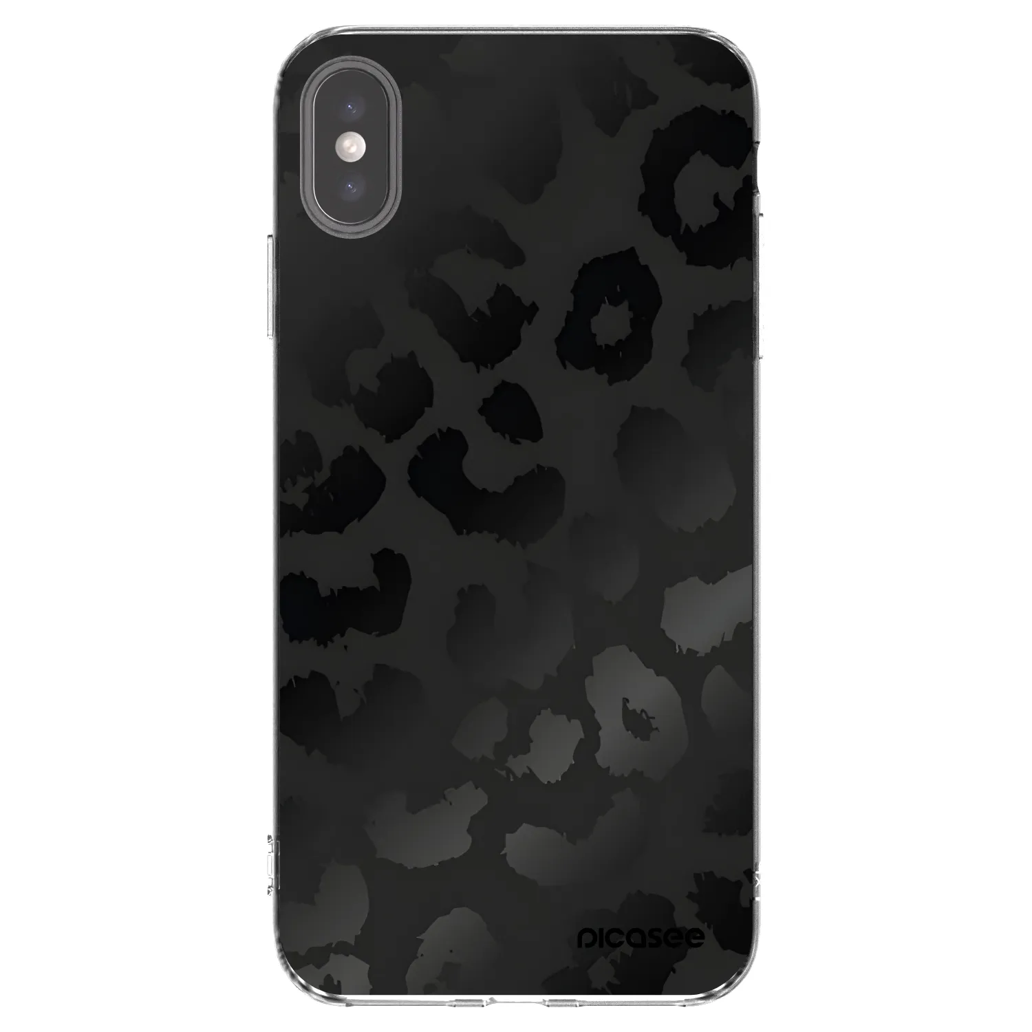 Picasee silikonowe przeźroczyste etui na Apple iPhone XS Max - Midnight Leopard