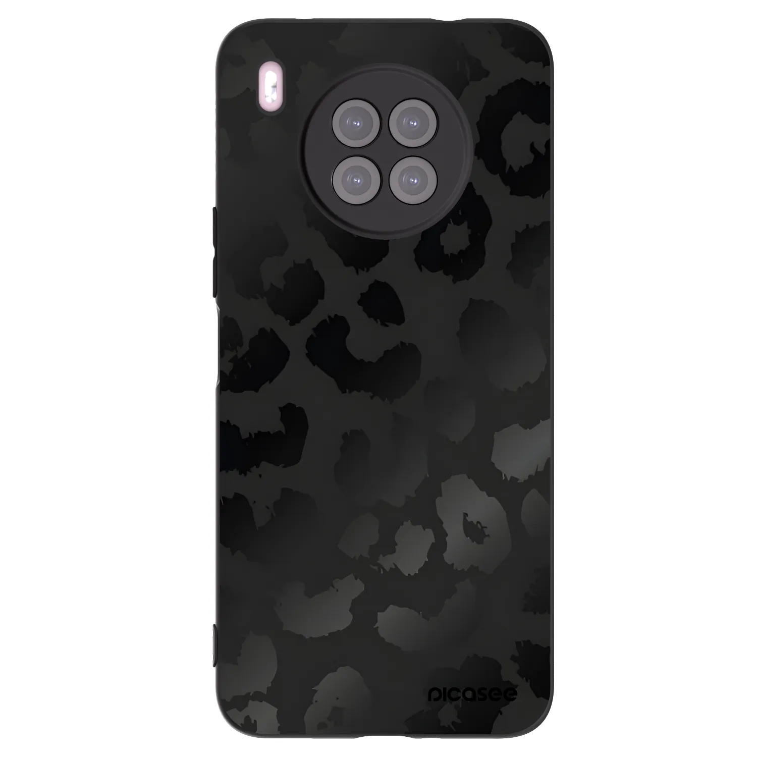 Picasee silikonowe czarne etui na Huawei Nova 8i - Midnight Leopard