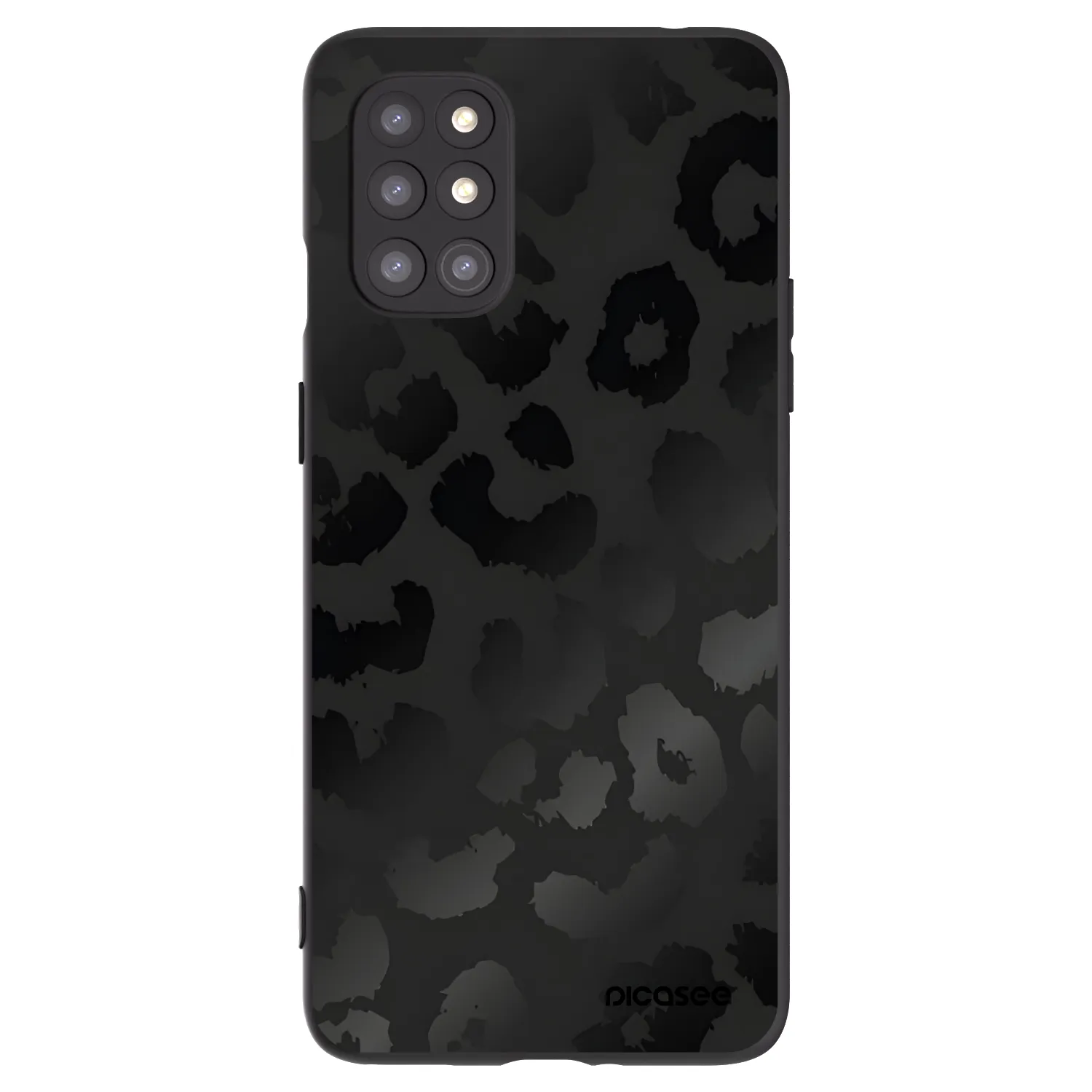 Picasee silikonowe czarne etui na OnePlus 8T - Midnight Leopard