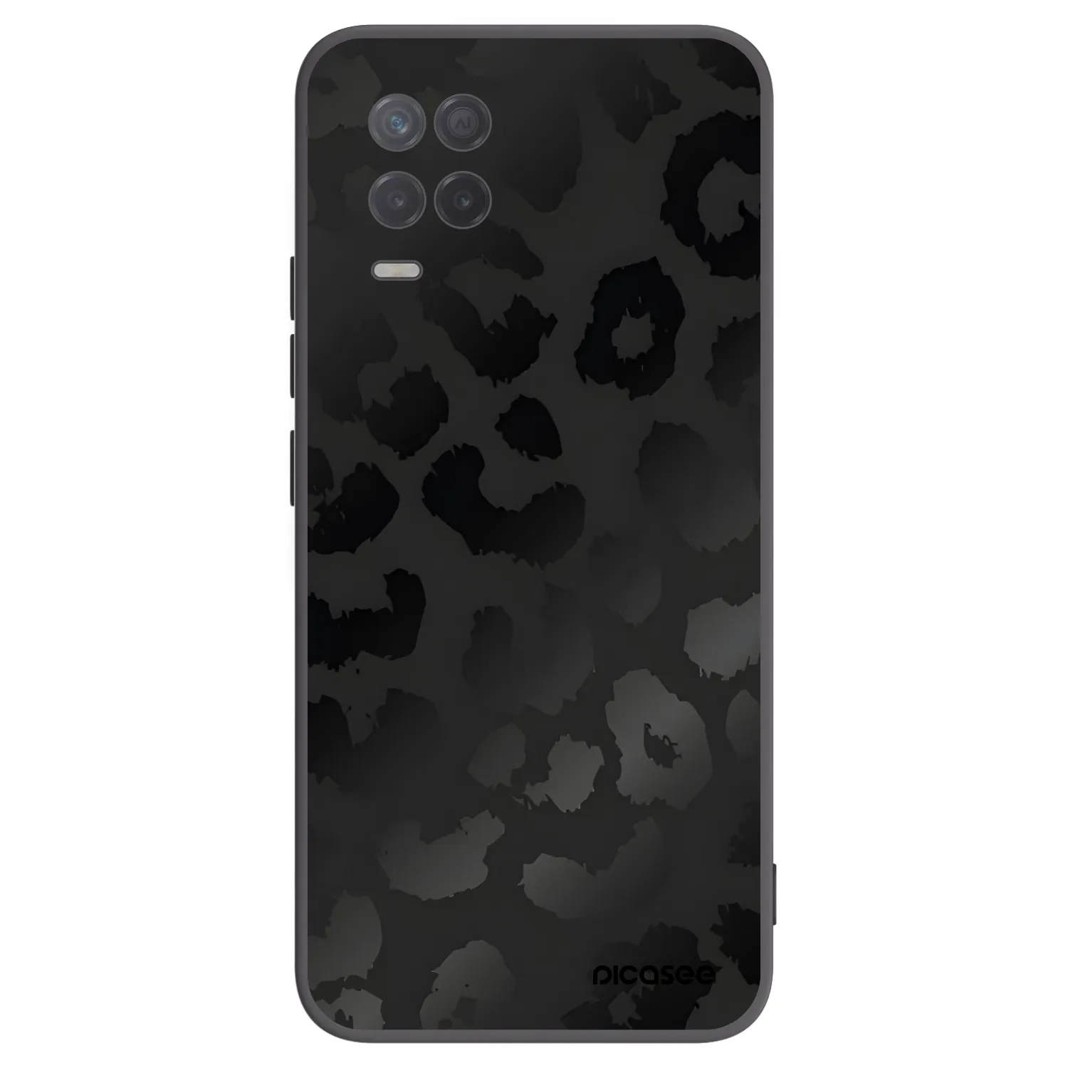 Picasee silikonowe czarne etui na Realme 8 5G - Midnight Leopard