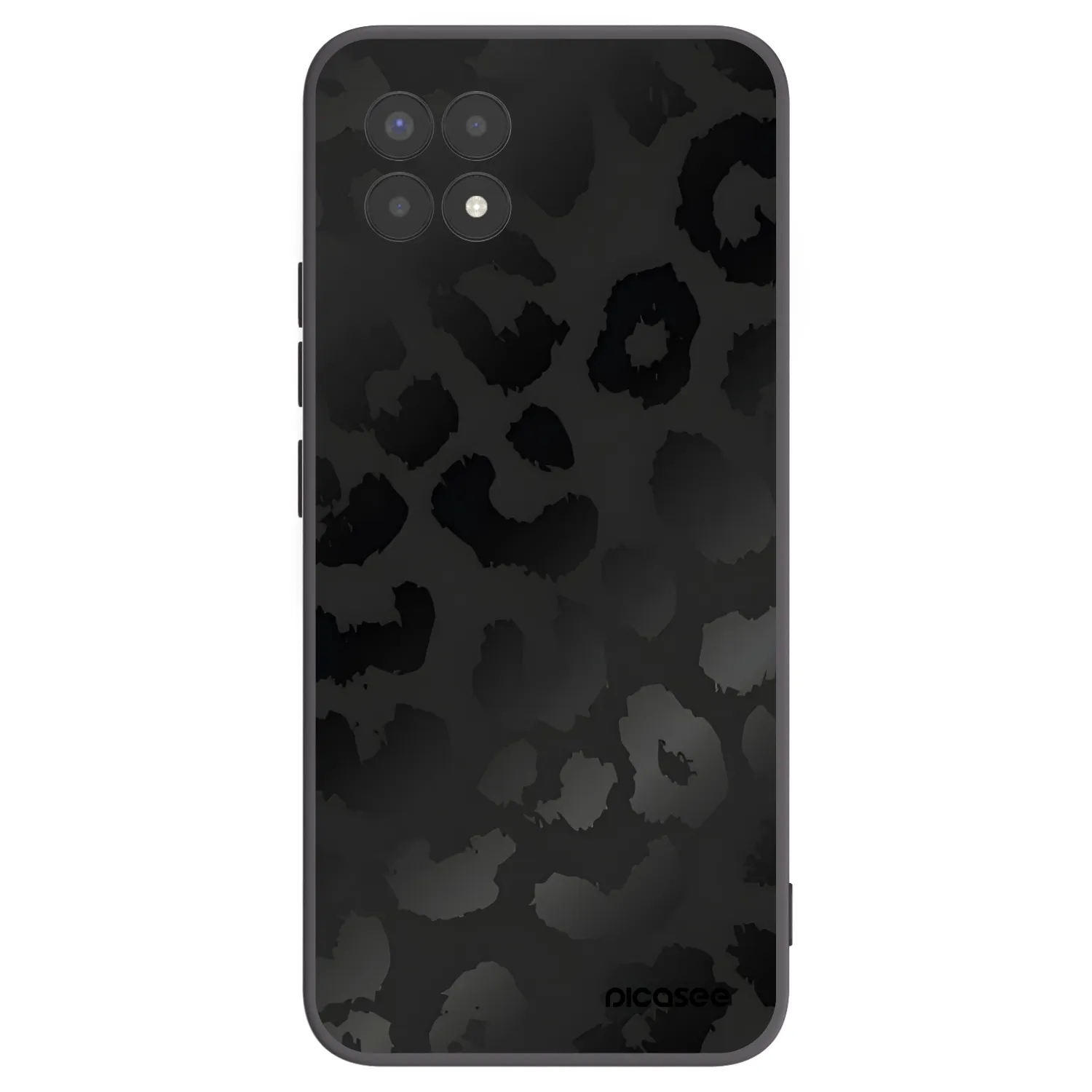 Picasee silikonowe czarne etui na Realme 8i - Midnight Leopard