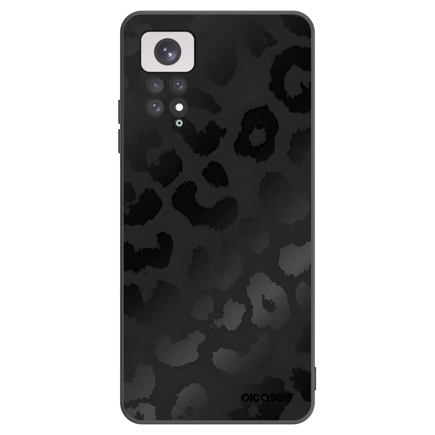 Picasee silikonowe czarne etui na Xiaomi Redmi Note 11 - Midnight Leopard