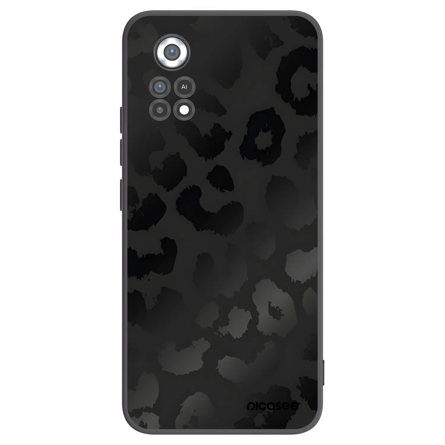 Picasee silikonowe czarne etui na Xiaomi Poco X4 Pro 5G - Midnight Leopard