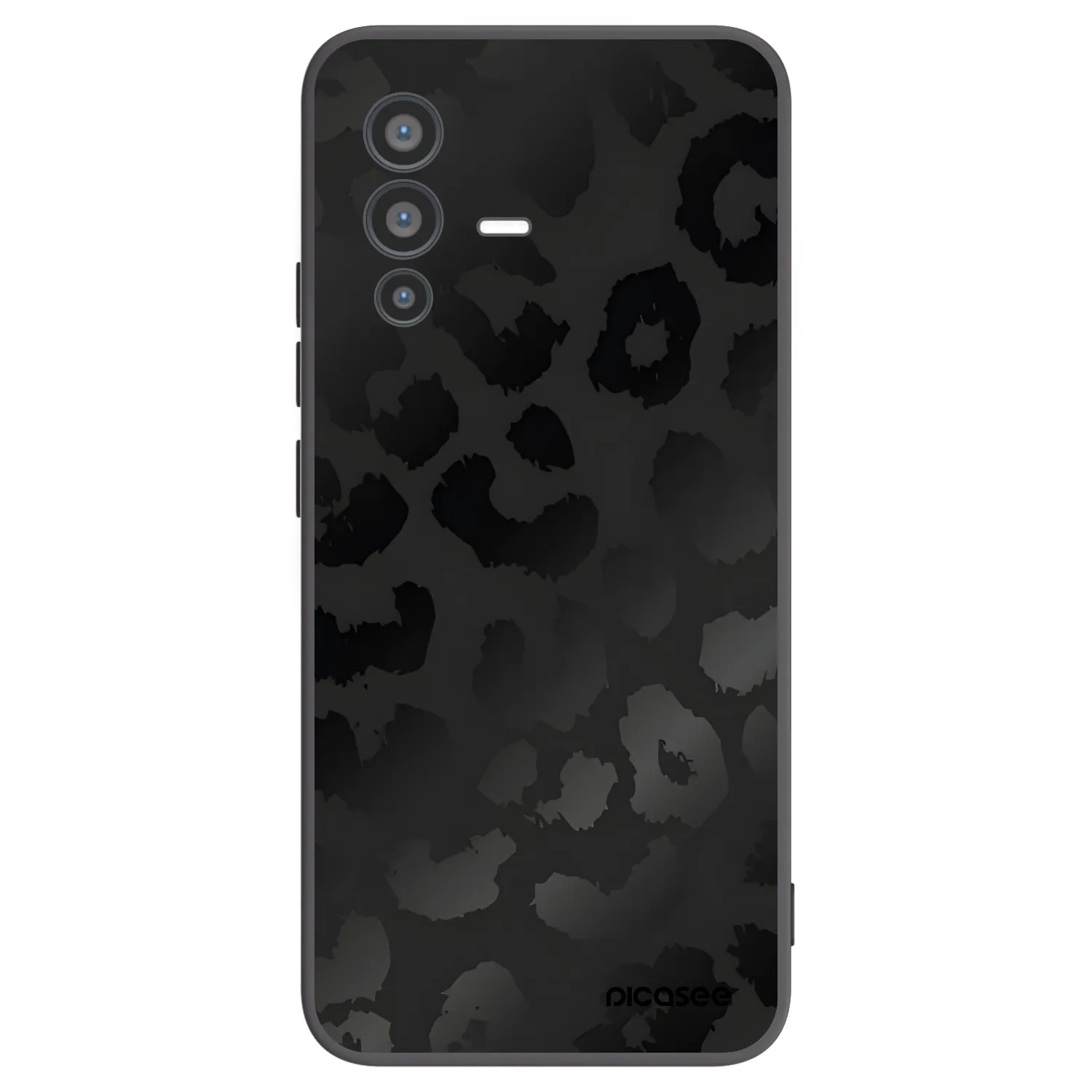 Picasee silikonowe czarne etui na Vivo V23 5G - Midnight Leopard