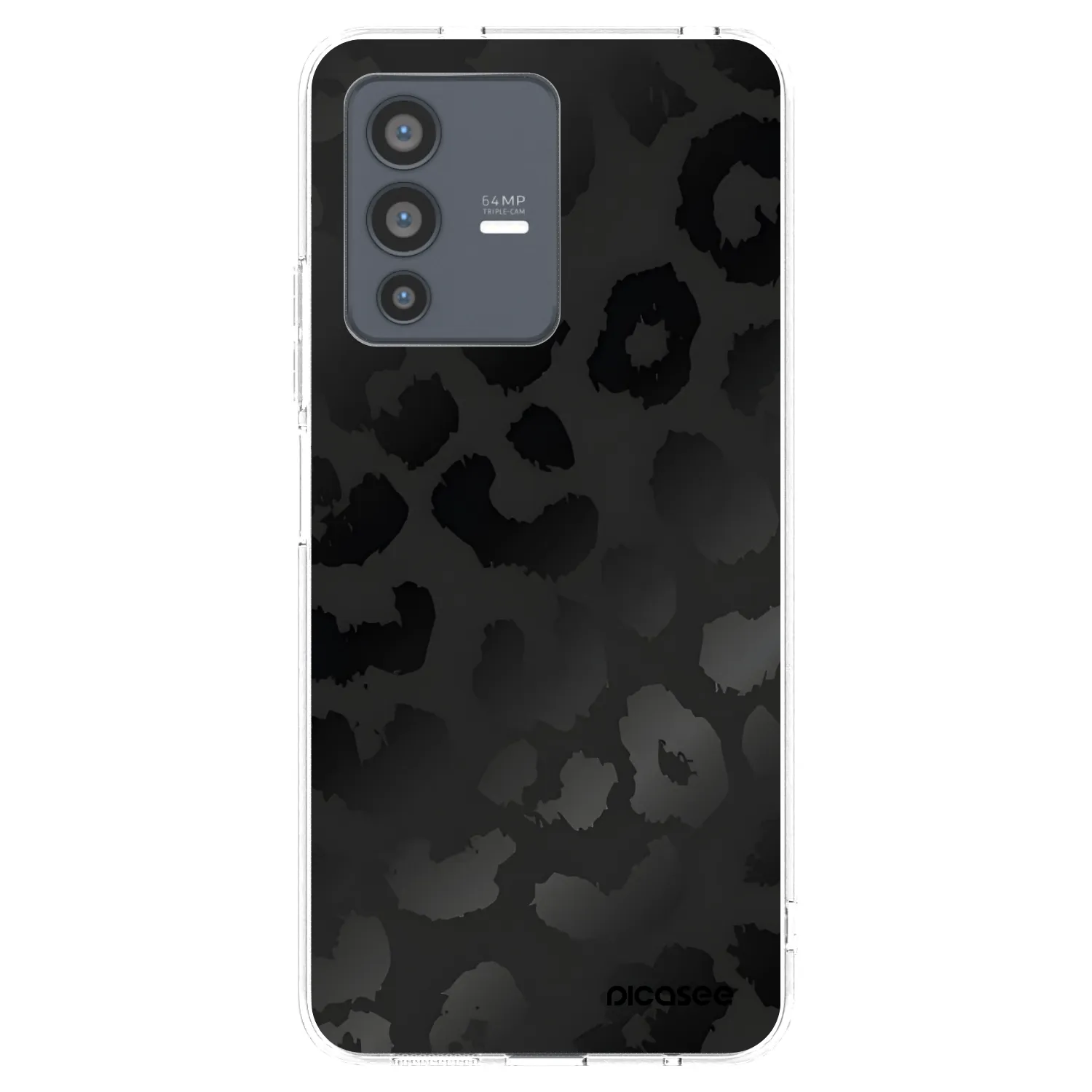 Picasee silikonowe przeźroczyste etui na Vivo V23 5G - Midnight Leopard