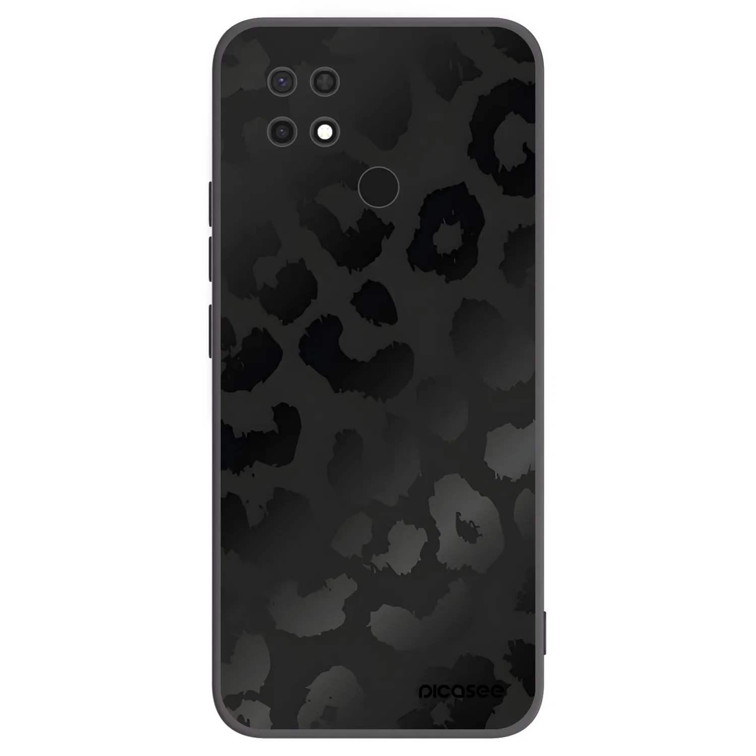 Picasee silikonowe czarne etui na Xiaomi Redmi 10C - Midnight Leopard
