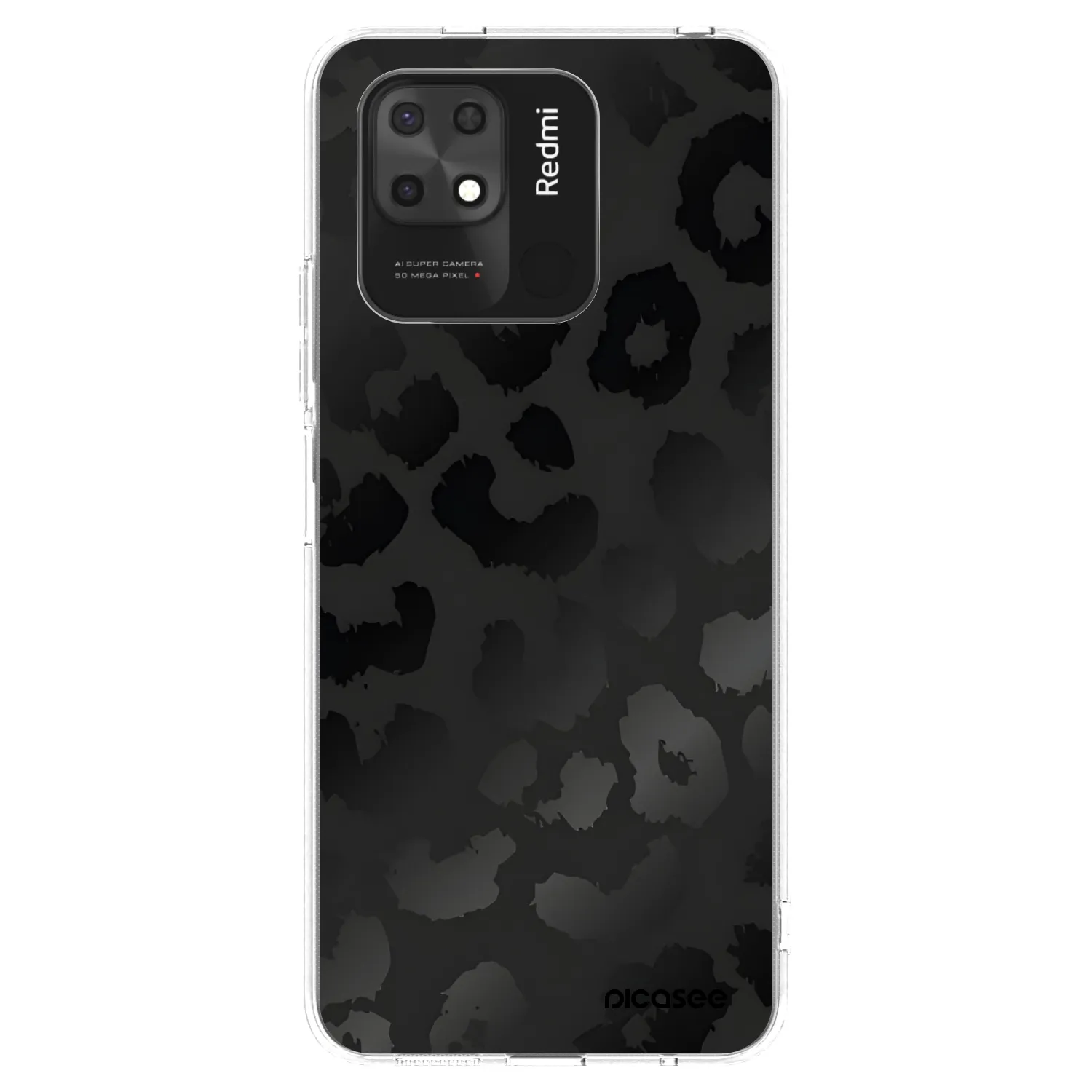 Picasee silikonowe przeźroczyste etui na Xiaomi Redmi 10C - Midnight Leopard