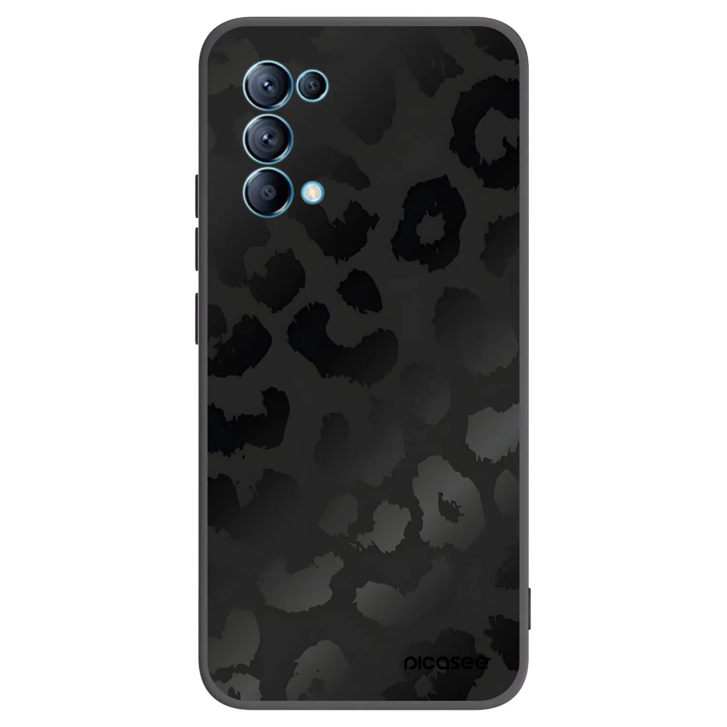 Picasee silikonowe czarne etui na OPPO Reno 5 5G - Midnight Leopard