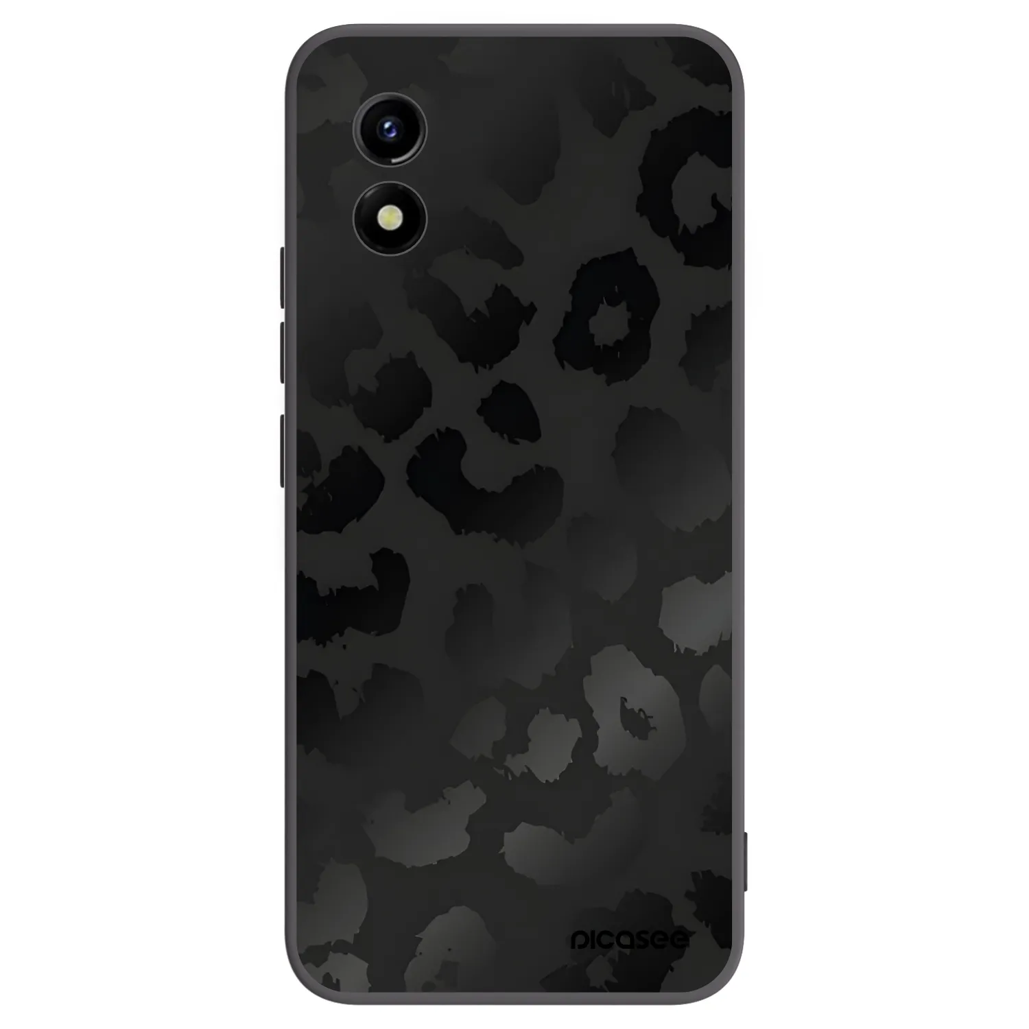 Picasee silikonowe czarne etui na Vivo Y01 - Midnight Leopard