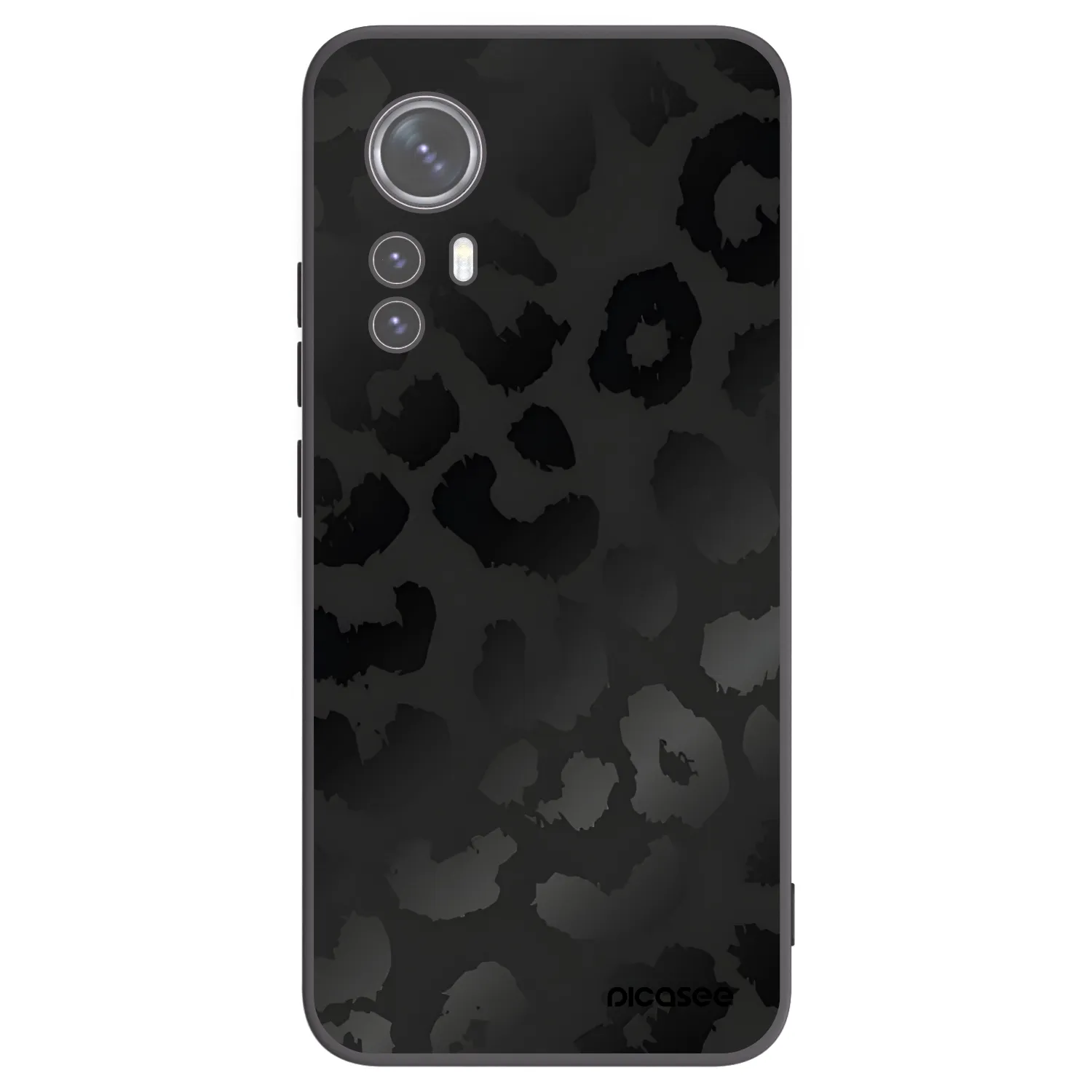 Picasee silikonowe czarne etui na Xiaomi 12X - Midnight Leopard