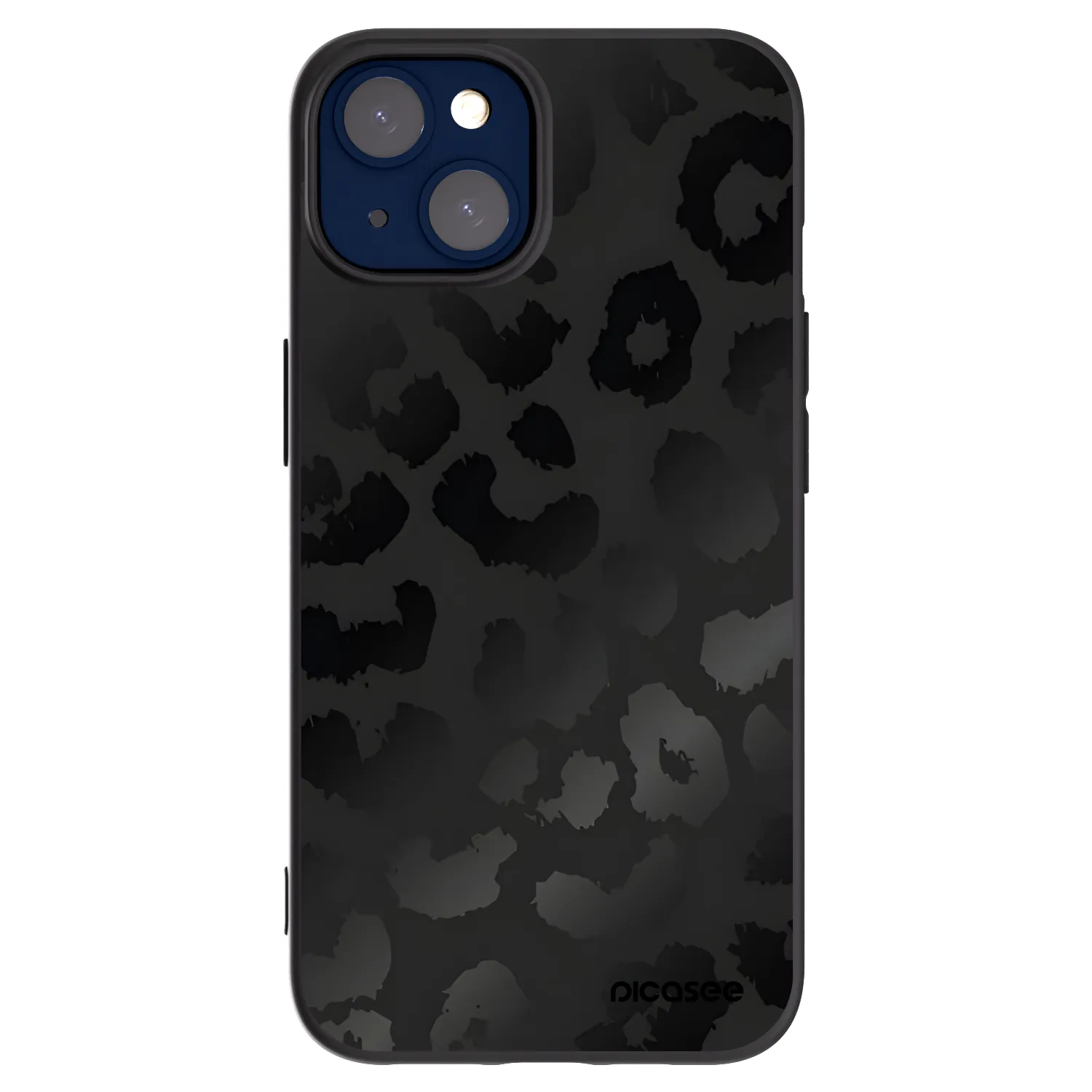Picasee silikonowe czarne etui na Apple iPhone 14 - Midnight Leopard