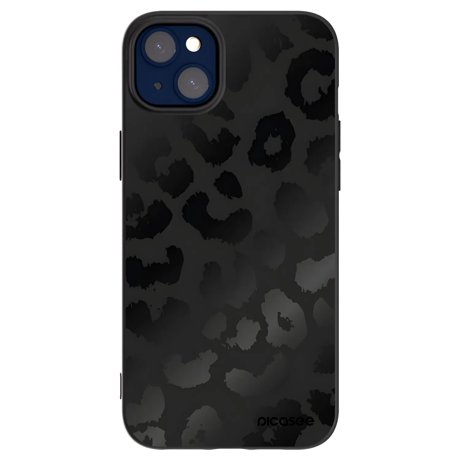 Picasee silikonowe czarne etui na Apple iPhone 14 Plus - Midnight Leopard