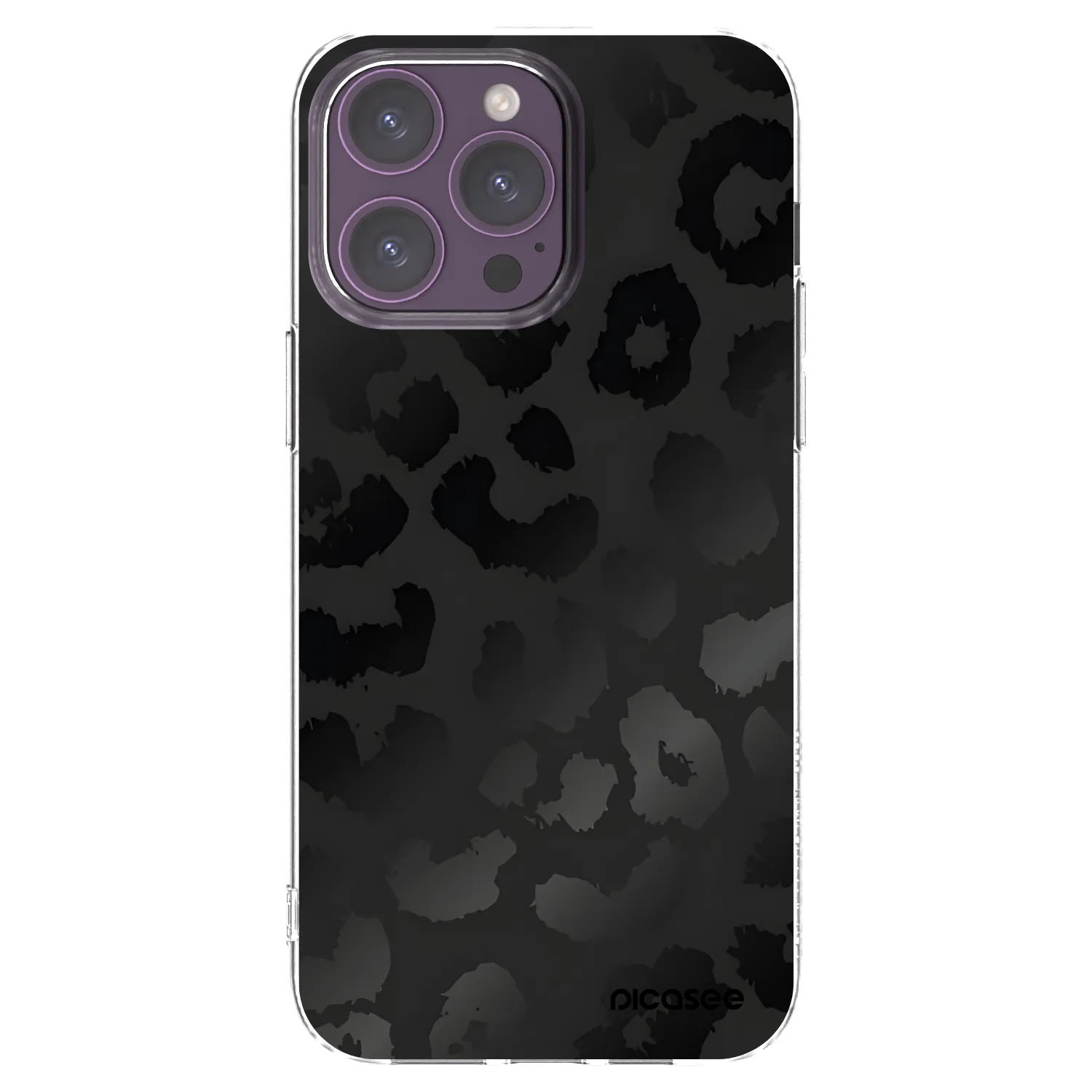 Picasee silikonowe przeźroczyste etui na Apple iPhone 14 Pro Max - Midnight Leopard