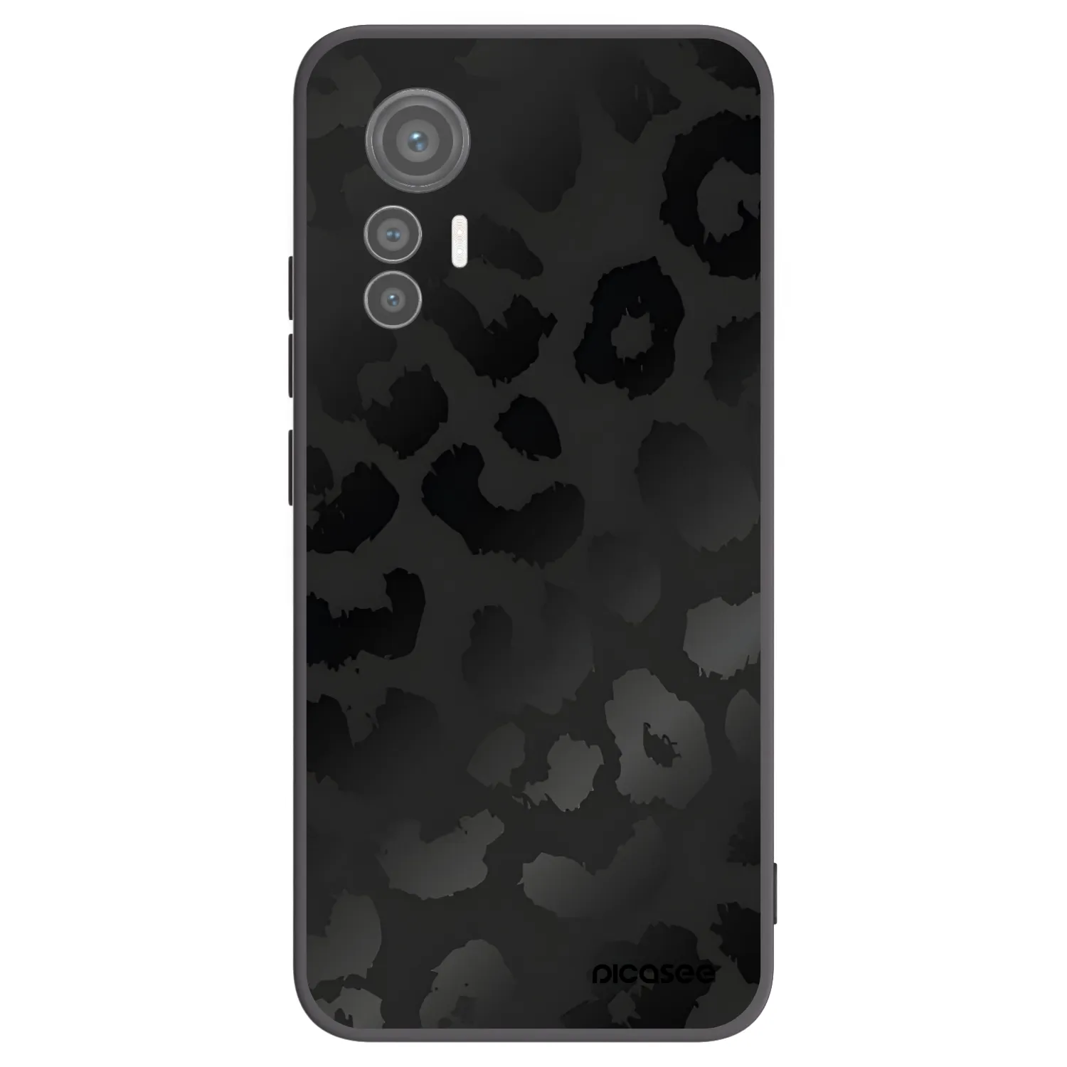 Picasee silikonowe czarne etui na Xiaomi 12 Lite - Midnight Leopard