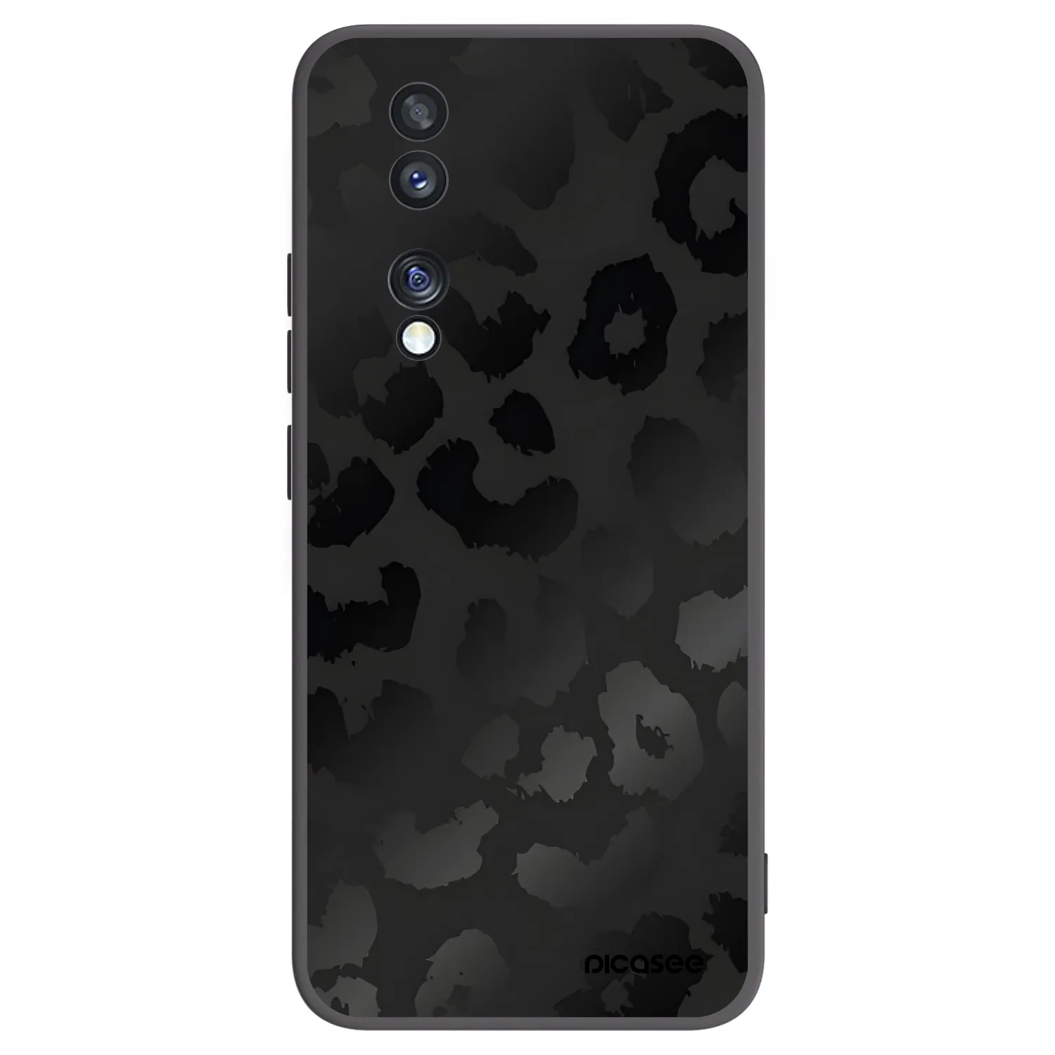 Picasee silikonowe czarne etui na Honor 70 - Midnight Leopard