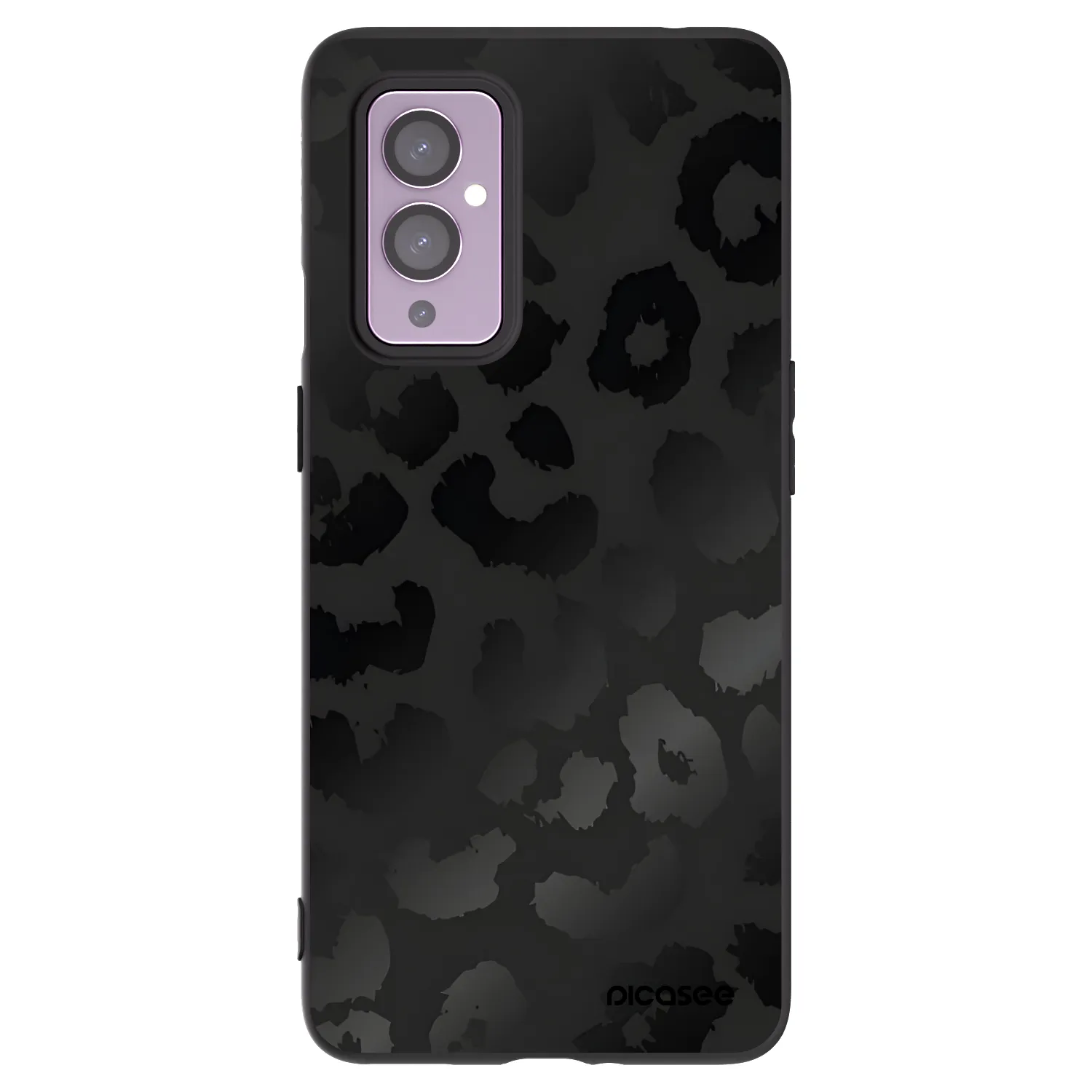 Picasee silikonowe czarne etui na OnePlus 9 - Midnight Leopard