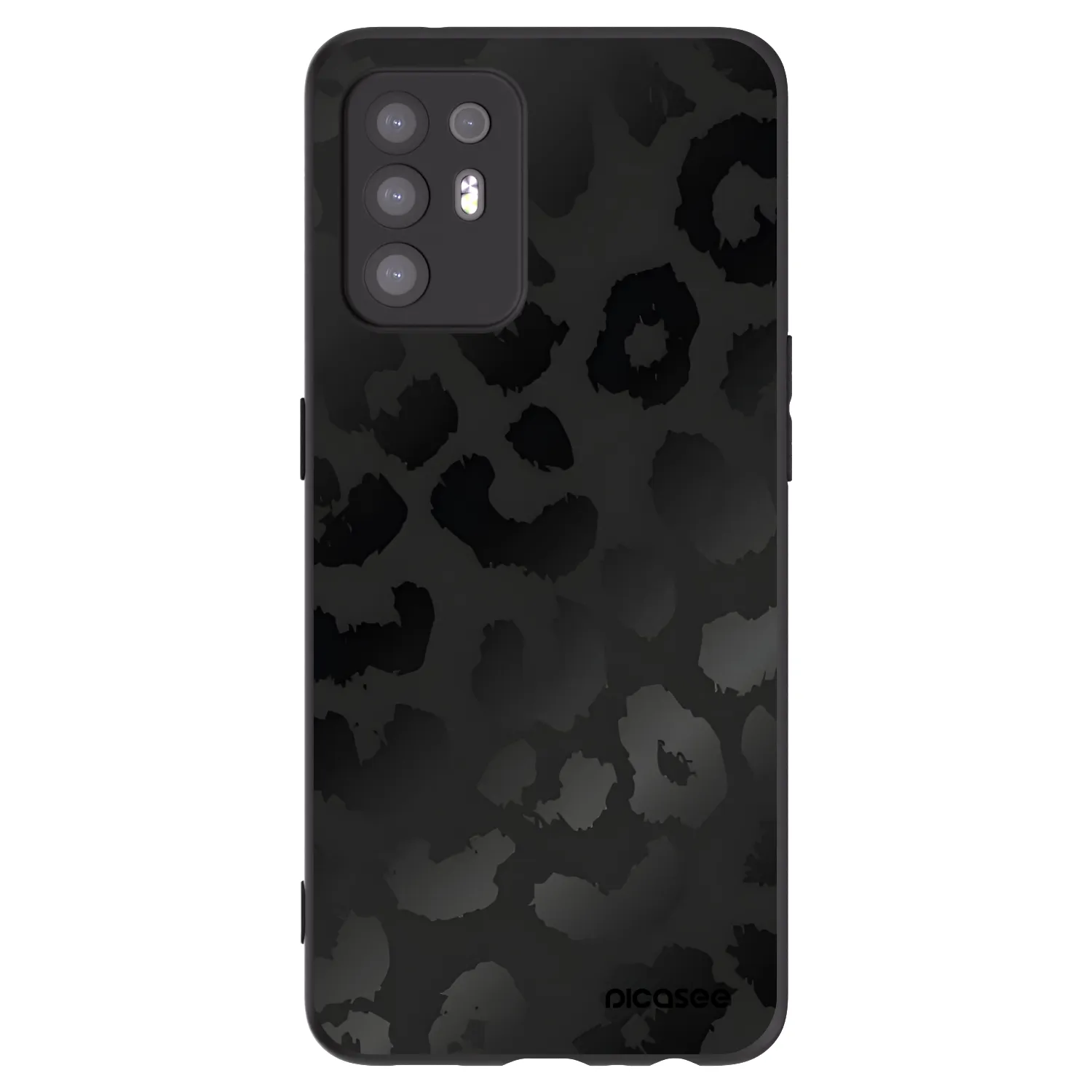 Picasee silikonowe czarne etui na OPPO A94 5G - Midnight Leopard