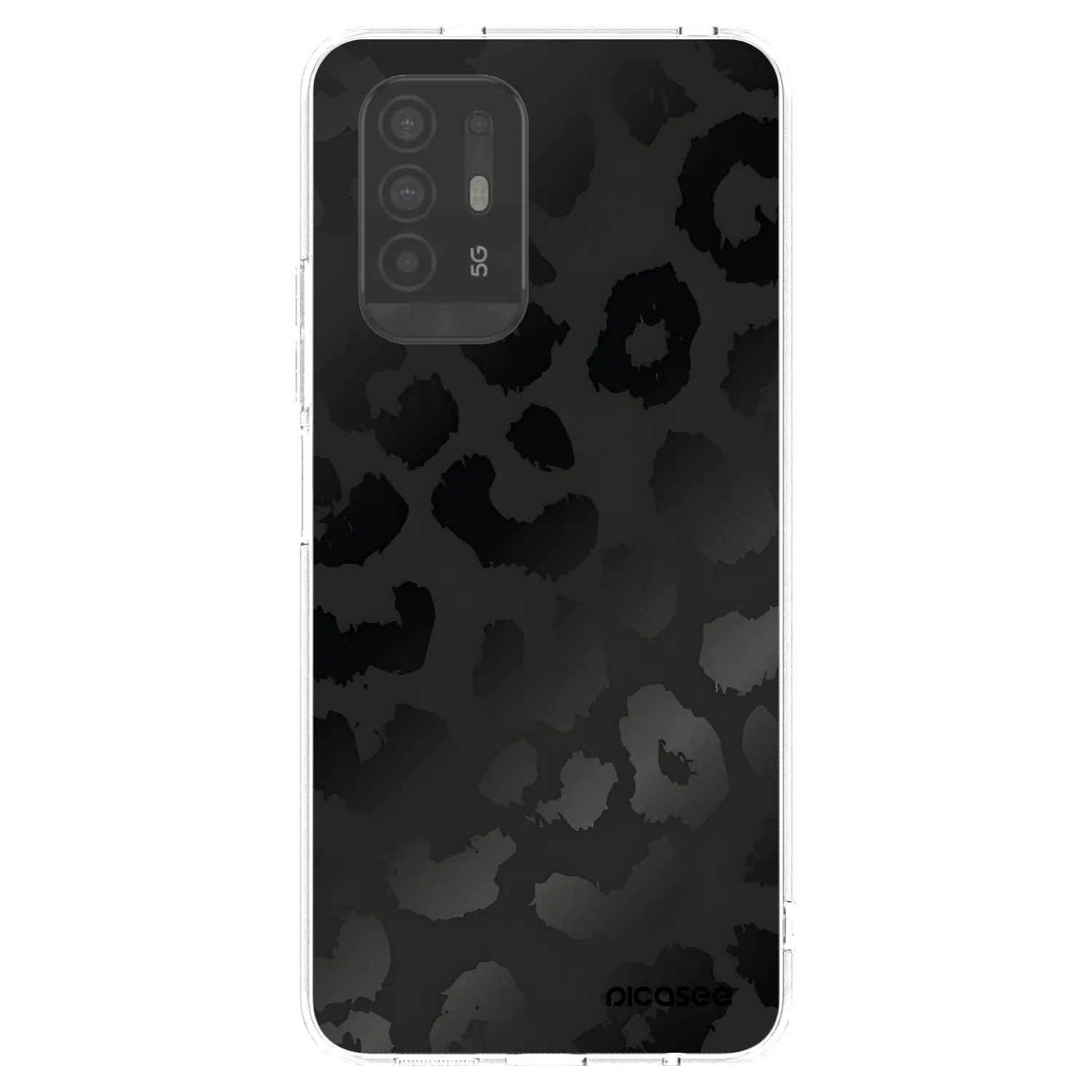 Picasee silikonowe przeźroczyste etui na OPPO A94 5G - Midnight Leopard