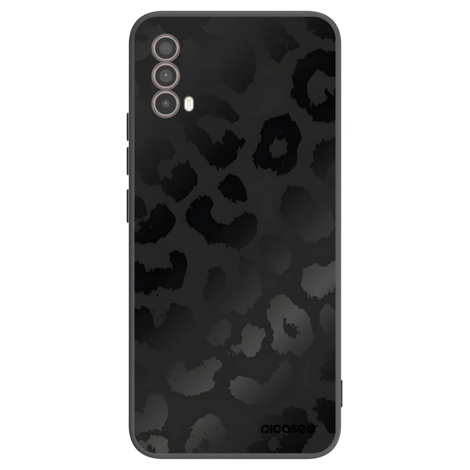 Picasee silikonowe czarne etui na Motorola Moto E40 - Midnight Leopard