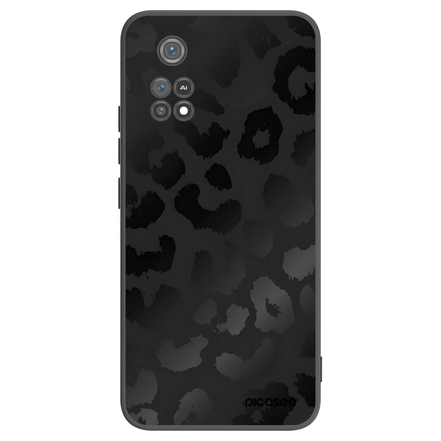 Picasee silikonowe czarne etui na Xiaomi Poco M4 Pro - Midnight Leopard