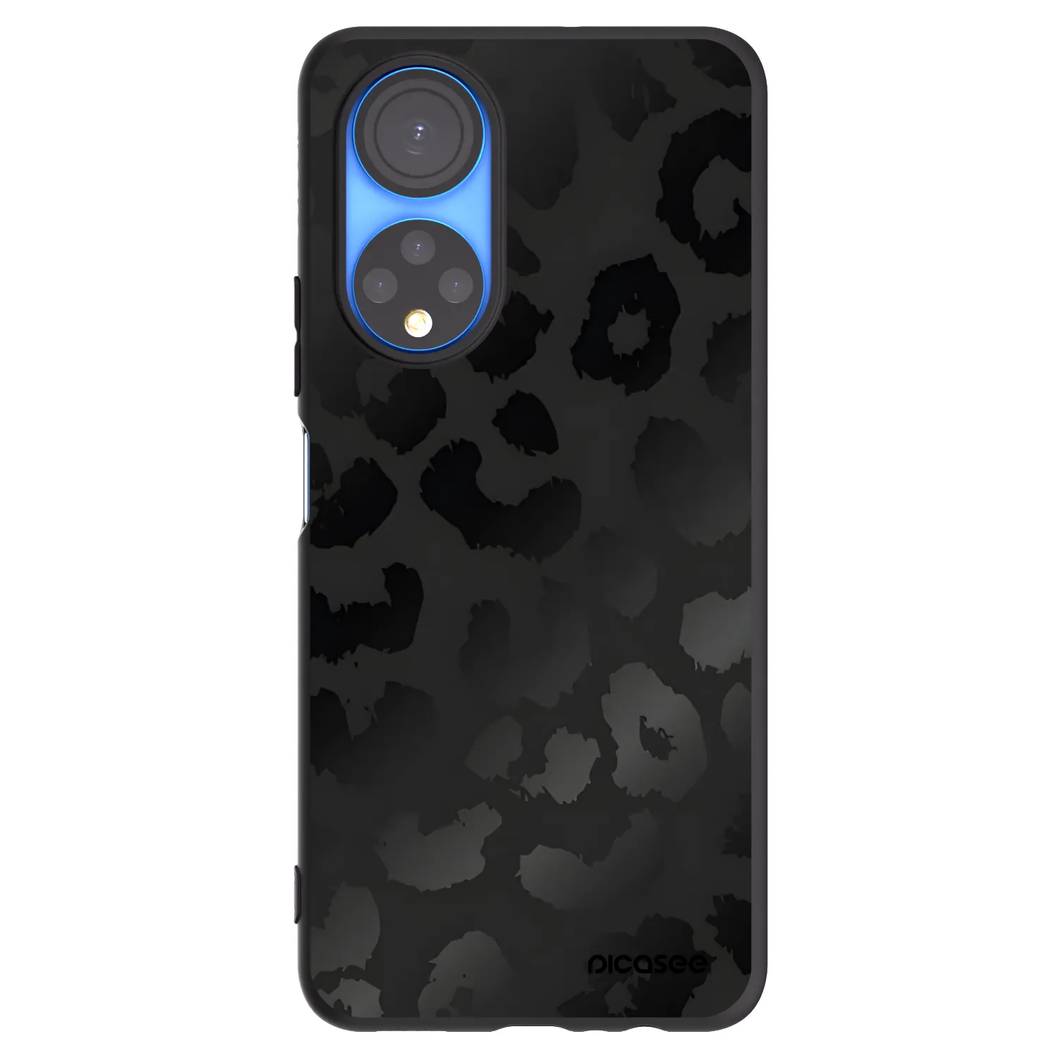 Picasee silikonowe czarne etui na Honor X7 - Midnight Leopard