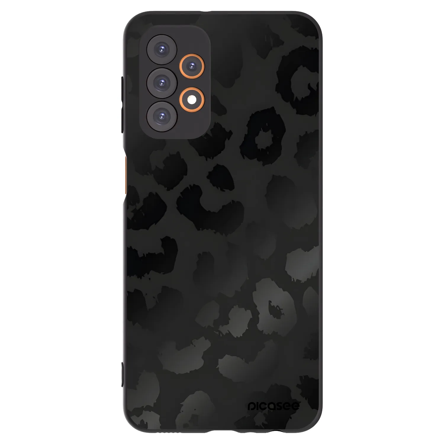 Picasee silikonowe czarne etui na Samsung Galaxy A23 A235F 4G - Midnight Leopard