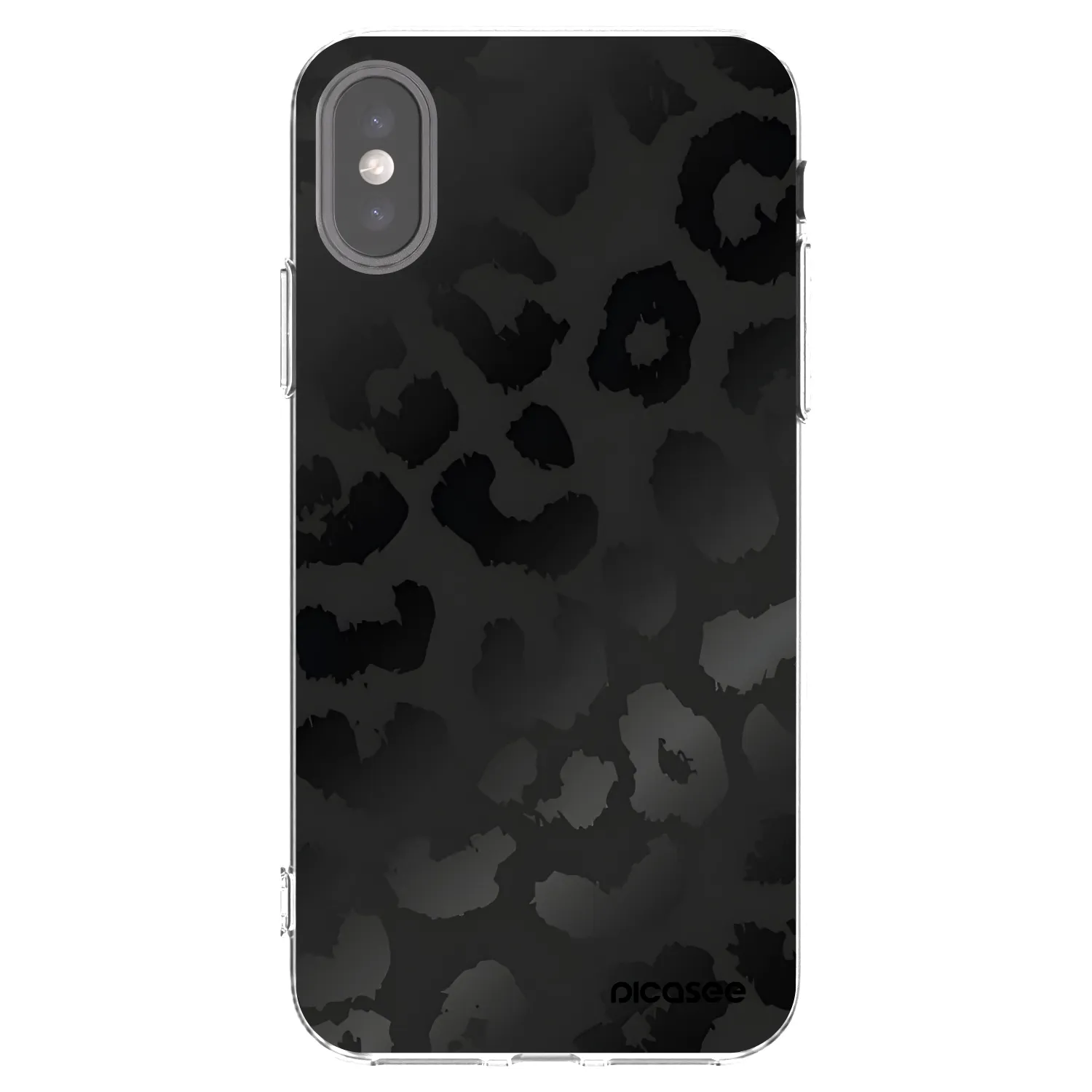 Picasee silikonowe przeźroczyste etui na Apple iPhone X/XS - Midnight Leopard