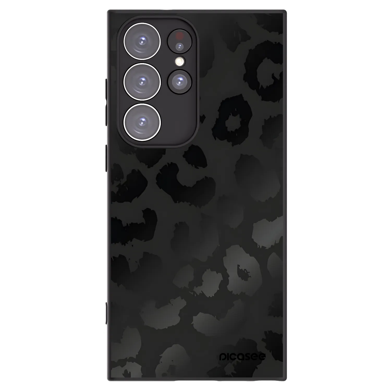Picasee silikonowe czarne etui na Samsung Galaxy S23 Ultra 5G - Midnight Leopard